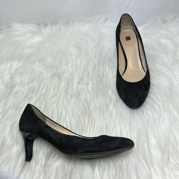 Hogl Claire Black Suede Heels Sz UK 5 - Picture 2 of 7